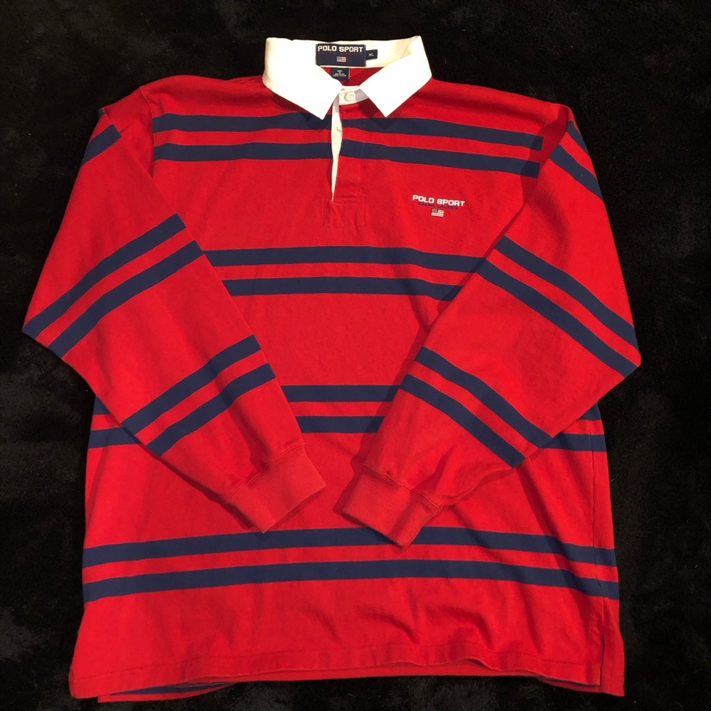Ralph Lauren Polo Sport Yellow & White Rugby Polo - Picture 5 of 9